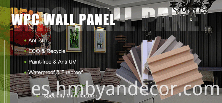 Panel decorativo acosado de plástico de madera impermeable para la madera para decoración del edificio